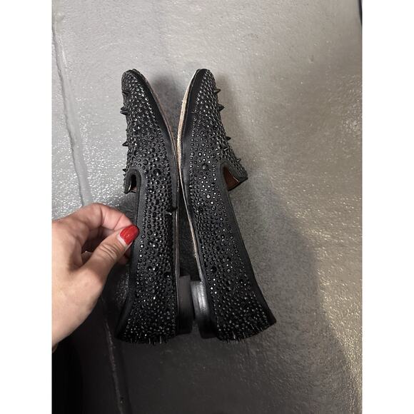 Sam Edelman spiked studded embellished black loafers size 7.5 - Picture 4 of 9